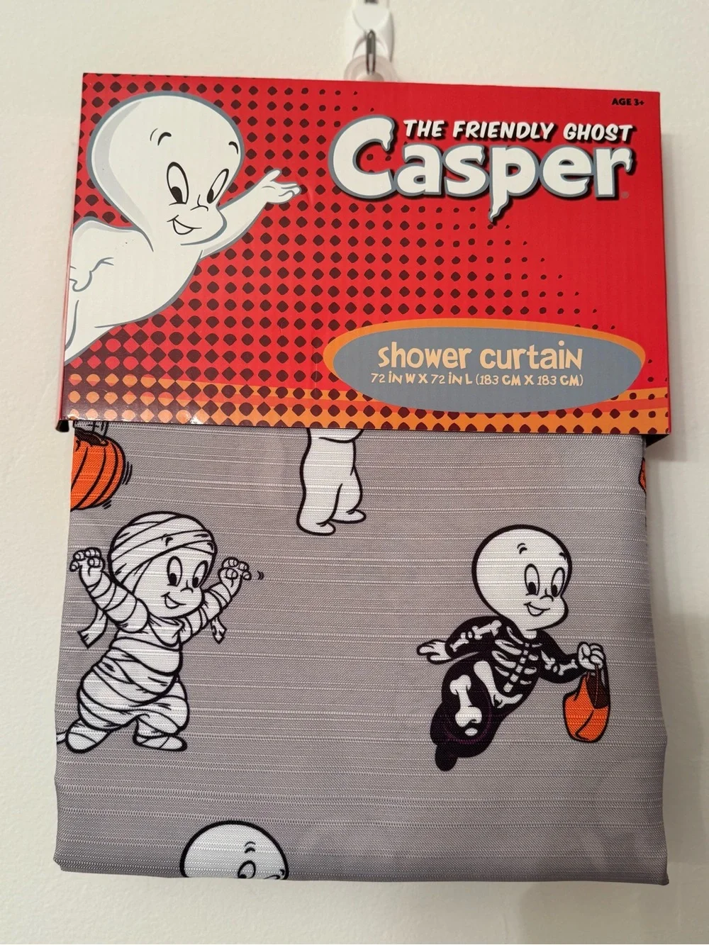 Casper Halloween Fabric Shower Curtain